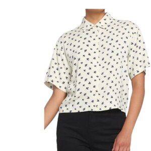 Hot Topic Womens Sepia Mushroom Button Front Crop Top JR 2X